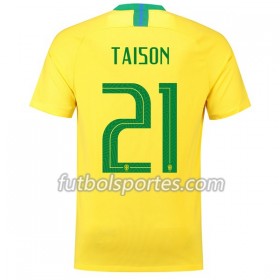 Camisetas Brasil Taison 21 Primera Equipacion Mundial 2018